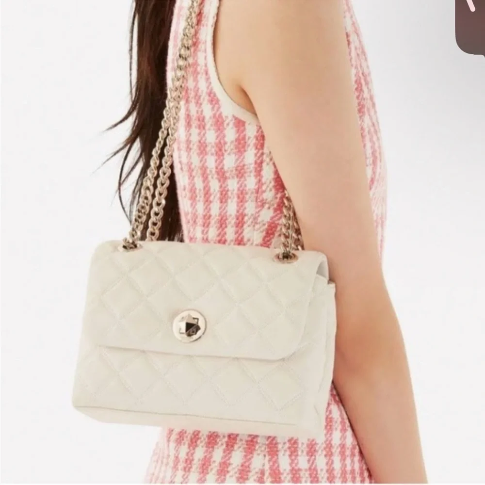 Kate Spade Natalia Cream Quilted Chain Shoulder Bag